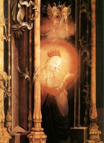 Concert of Angels and Nativity (detail) by Matthias Grünewald